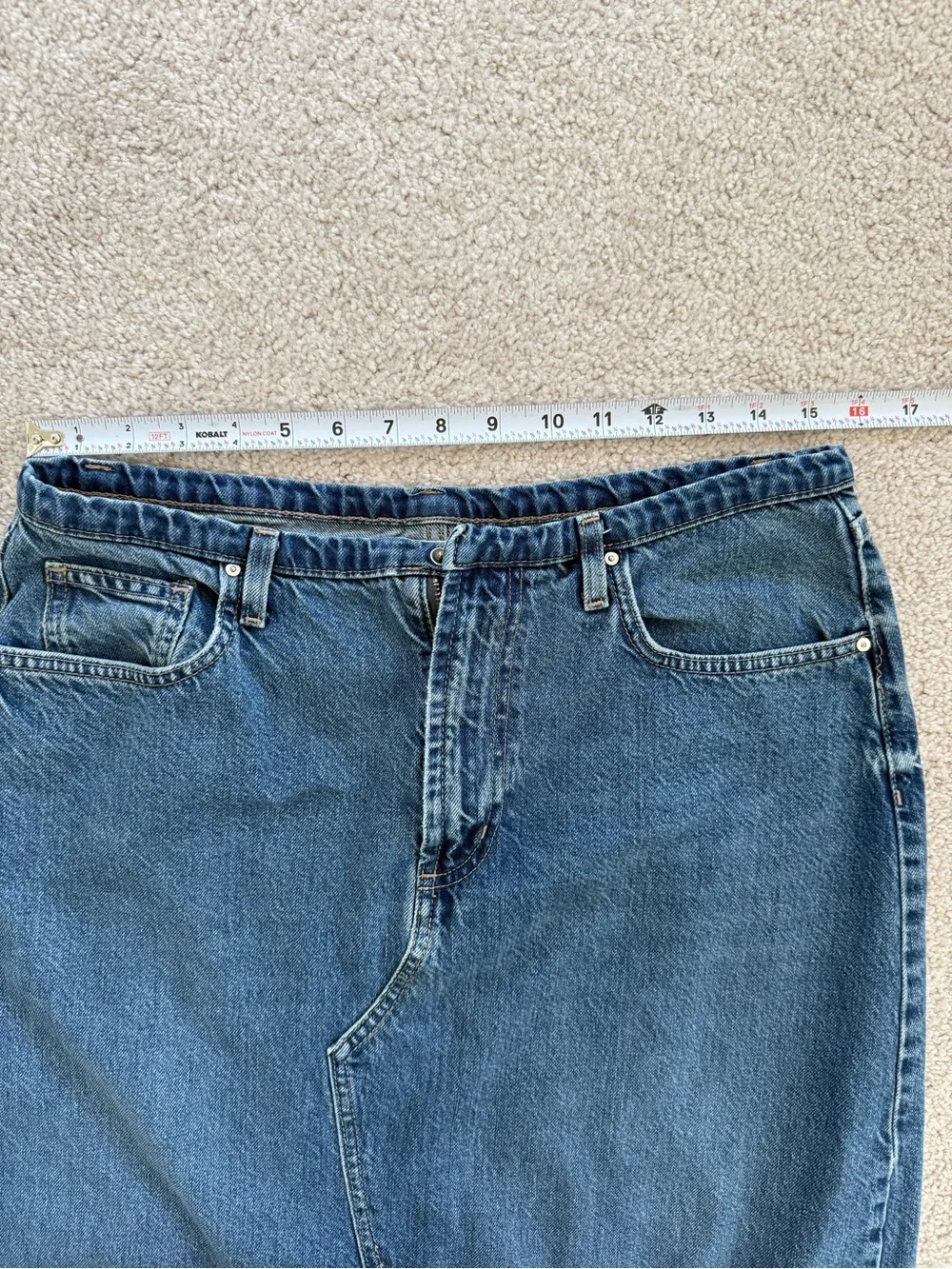Cotton On High-Waist Denim Pencil Skirt in Classic Blue